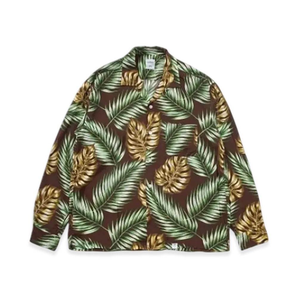 BEDWIN & THE HEARTBREAKERS L/S Open Collar Aloha Shirt Rogers "Brown"