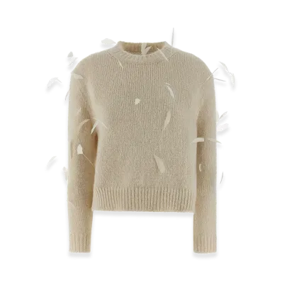 Jil Sander Women's Feather Sweater "White"