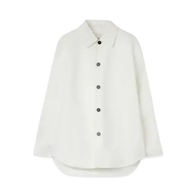 Jil Sander Men's Double Cotton Overshirt "Cornsilk"