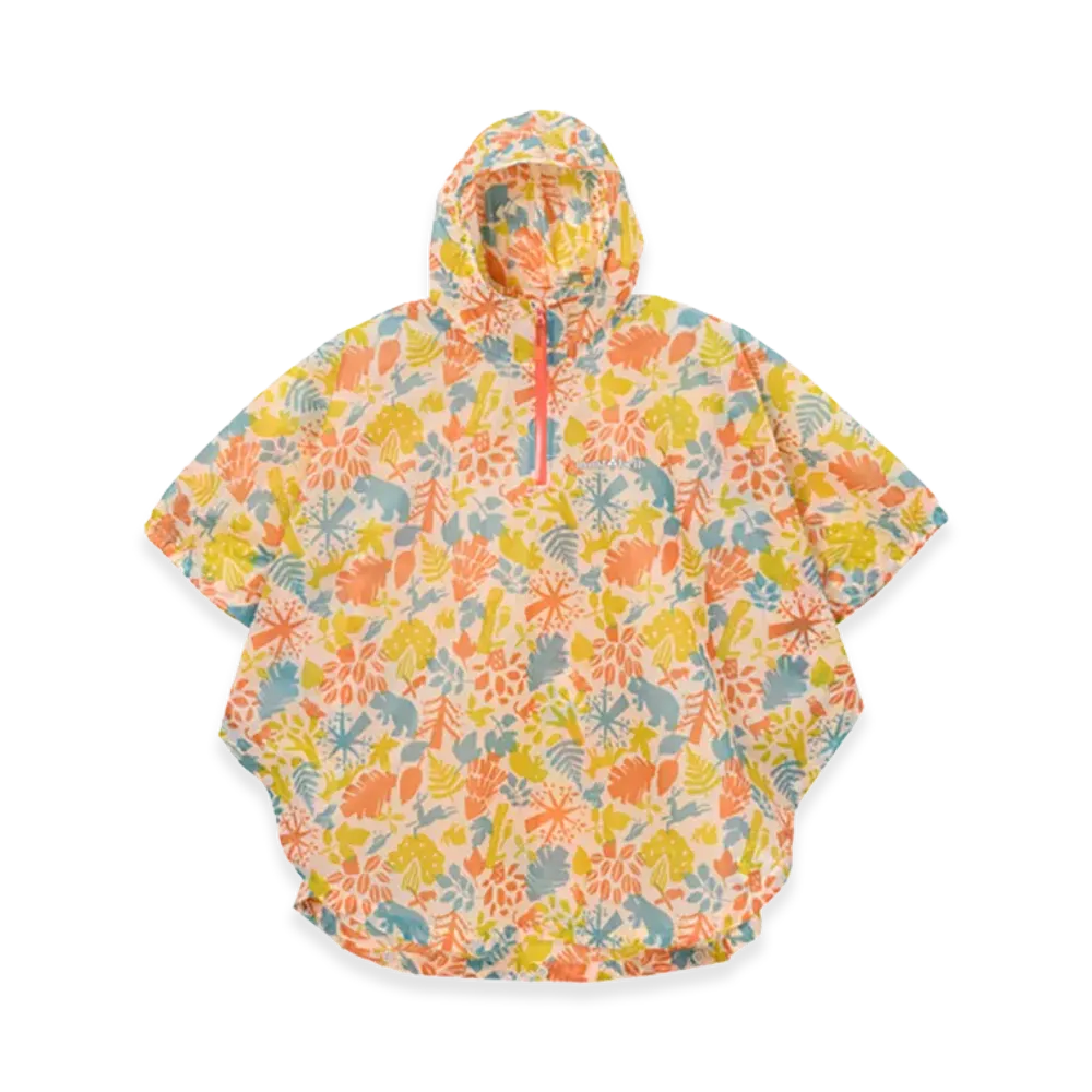 mont-bell Kid's Print Trekking Rain Poncho 95-125 "Orange"