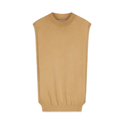 Max Mara Odisha Wool And Silk Sleeveless Sweater "Beige"