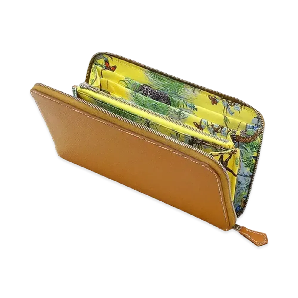 Hermes Azap Silk'In Long Veau Epsom/Silk "Gold/Jaune Naple/Silver"