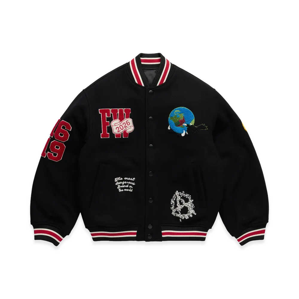 DENIM TEARS Bobby Huey Reversible Varsity Jacket "Black"