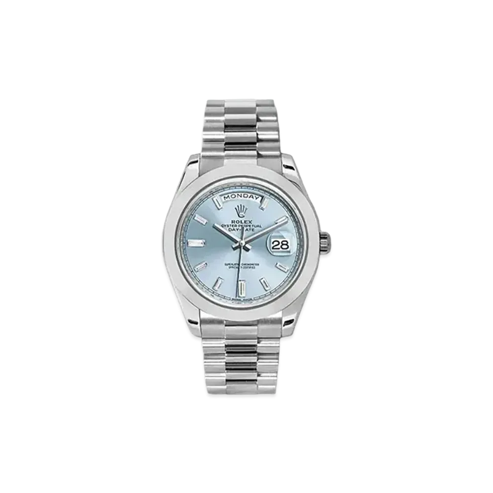 ROLEX Day-Date 40 Ice Blue Dial 10P Diamonds 228206A