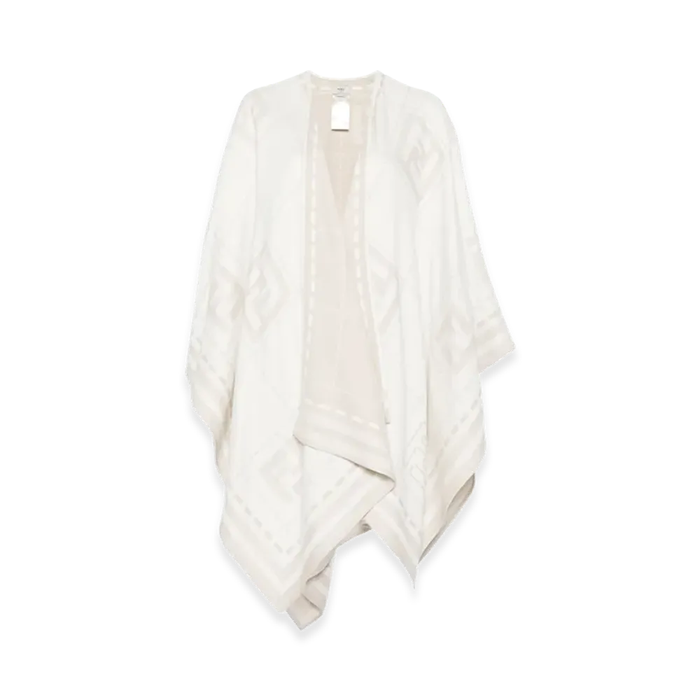 FENDI Women'sEmbroidered Wool Cape "Dove Gray"