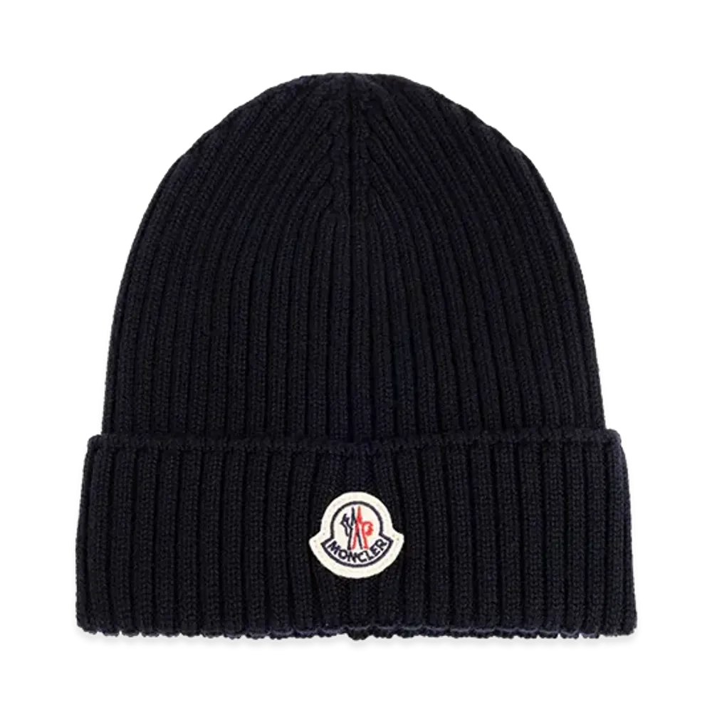 MONCLER Kids Beanie Hat "Dark Blue"