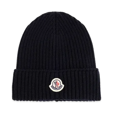 MONCLER Kids Beanie Hat "Dark Blue"