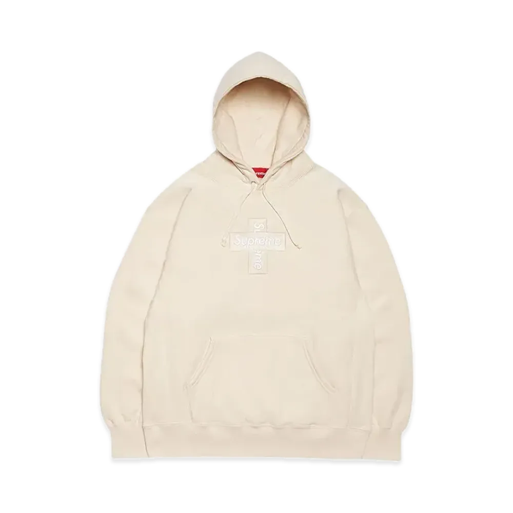 Supreme Cross Box Logo Hooded Sweatshirt "Natural"