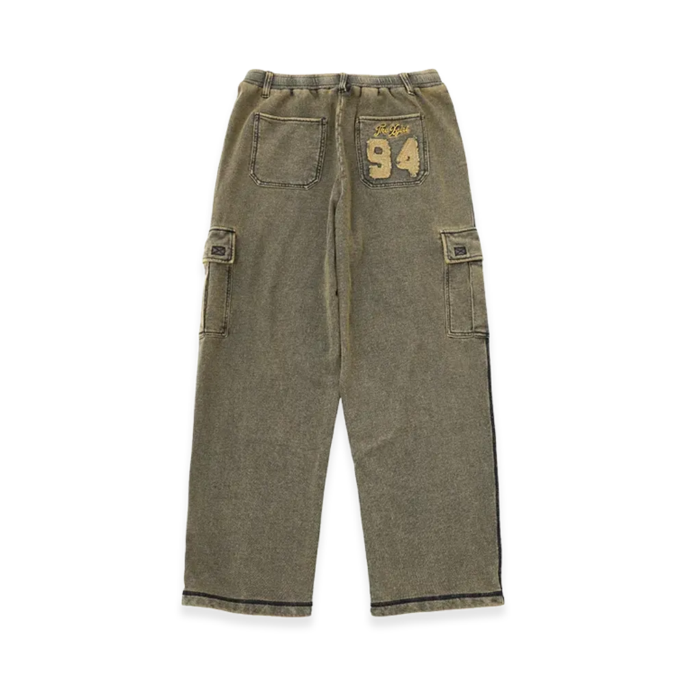 X-Girl Women's Overdyed Number Patch Cargo Sweatpants "Indigo"