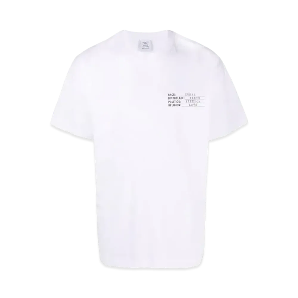 VETEMENTS Human Identity Tee "White"