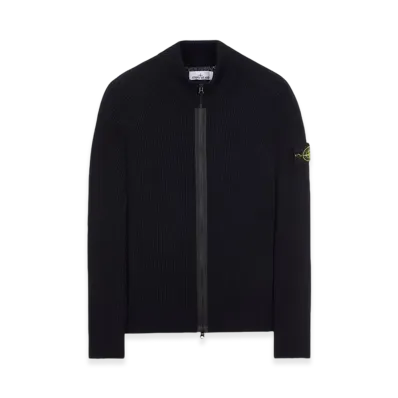 Stone Island 519C2 Wool Zipped Cardigan - 23FW "Navy Blue"
