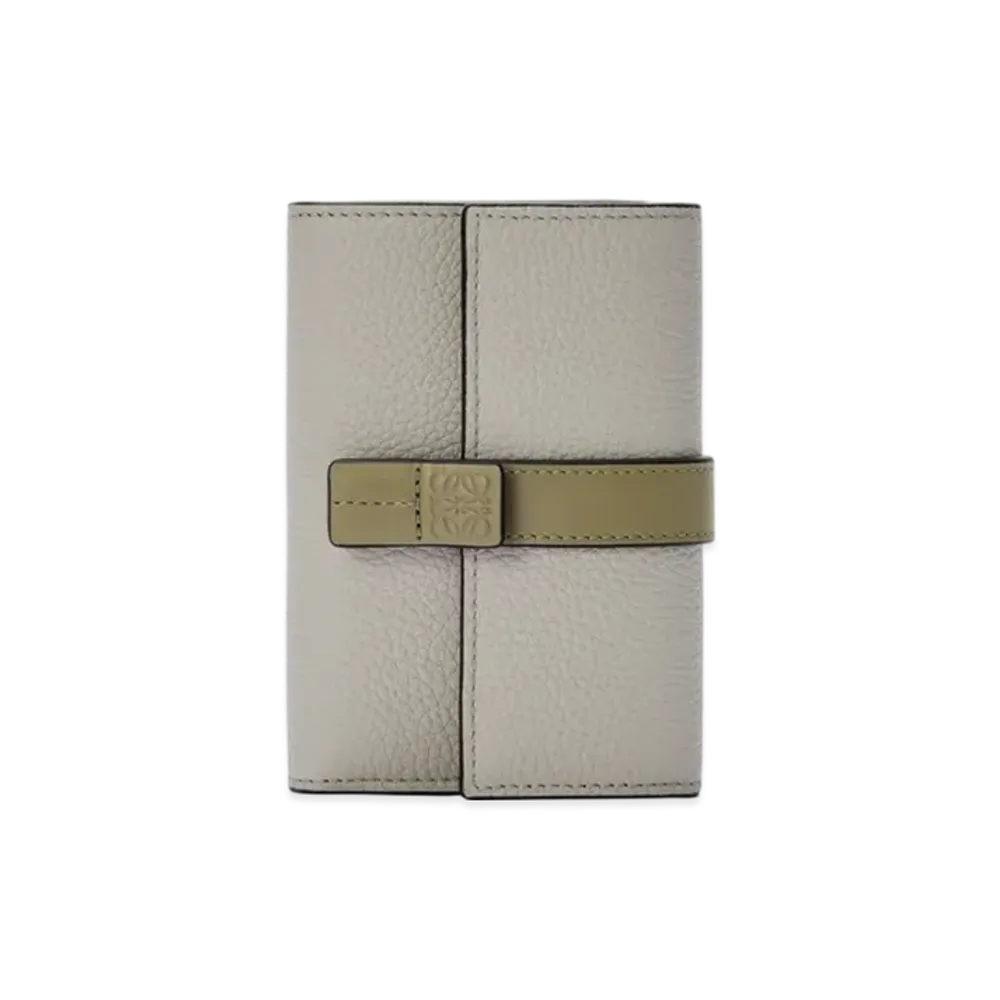 LOEWE Vertical Wallet Small "Shell Grey/Eucalyptus"