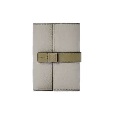 LOEWE Vertical Wallet Small "Shell Grey/Eucalyptus"