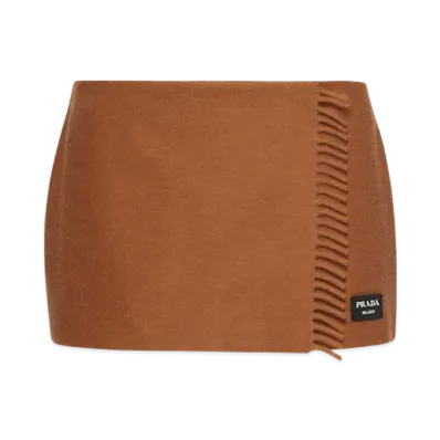 PRADA Women's Cashmere Miniskirt "Cognac"
