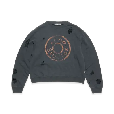 Acne Studios Printed Logo Sweater "Black Melange"