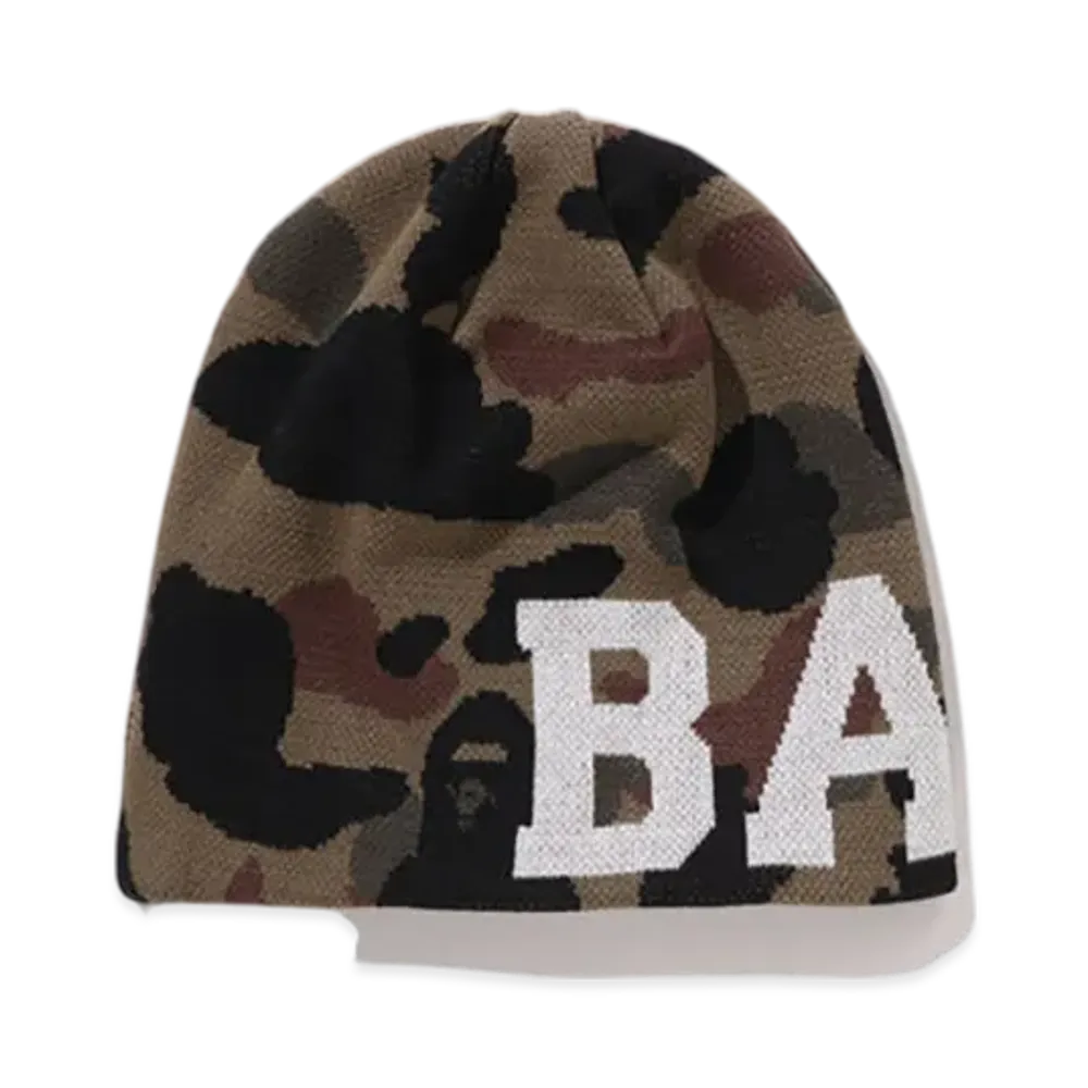 A BATHING APE 1St Camo Knit Cap "Green"