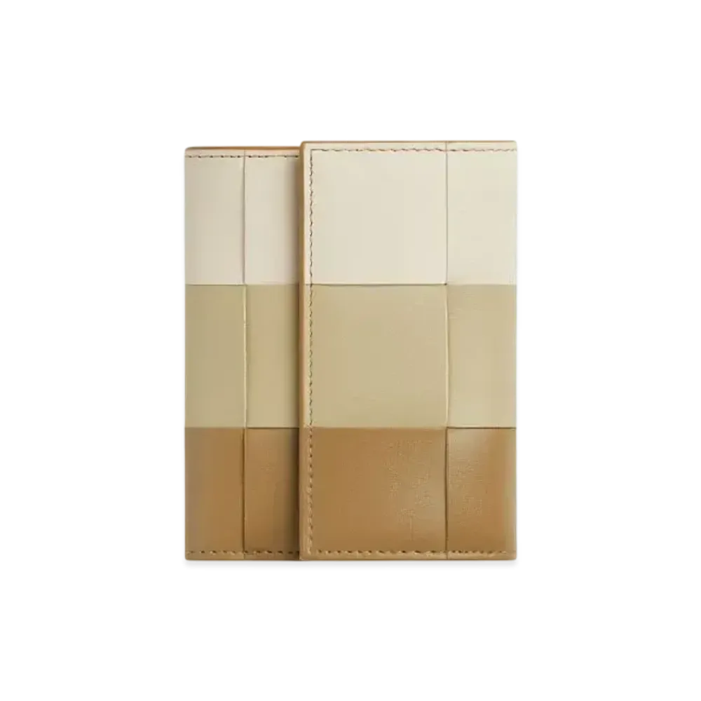 Bottega Veneta Cassette Tri-Fold Zip Wallet Japan Exclusive "Dark Praline/Light Butterscotch/Sea Salt"
