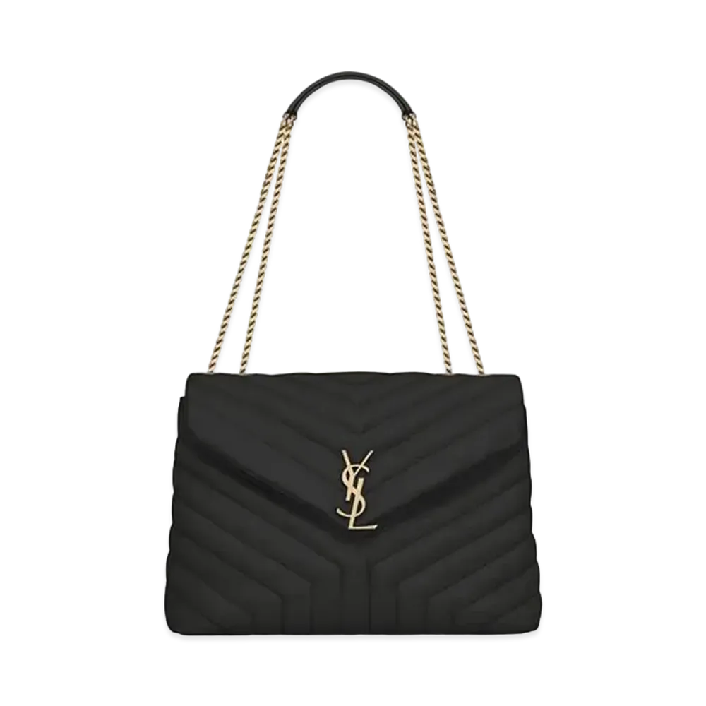Saint Laurent Loulou Medium In Matelasse Y Leather "Black"