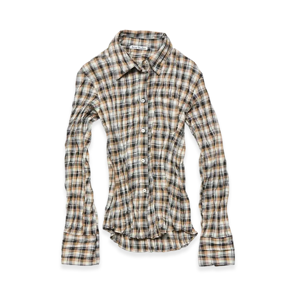 Acne Studios Check Button Up Shirt "Brown"