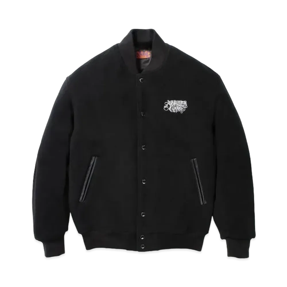 APHRODITEGANG Classic Logo Melton Varsity Jacket "Black"