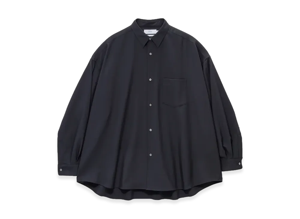 Graphpaper Extra Fine Wool L/S Oversized Regular Collar Shirt "Black"
