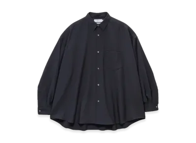 Graphpaper Extra Fine Wool L/S Oversized Regular Collar Shirt "Black"