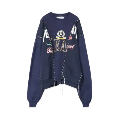 DISCOVERED HYPE DROP EXCLUSIVE LOOPING WIDE COLLEGE SWEAT "BLACK EX04"