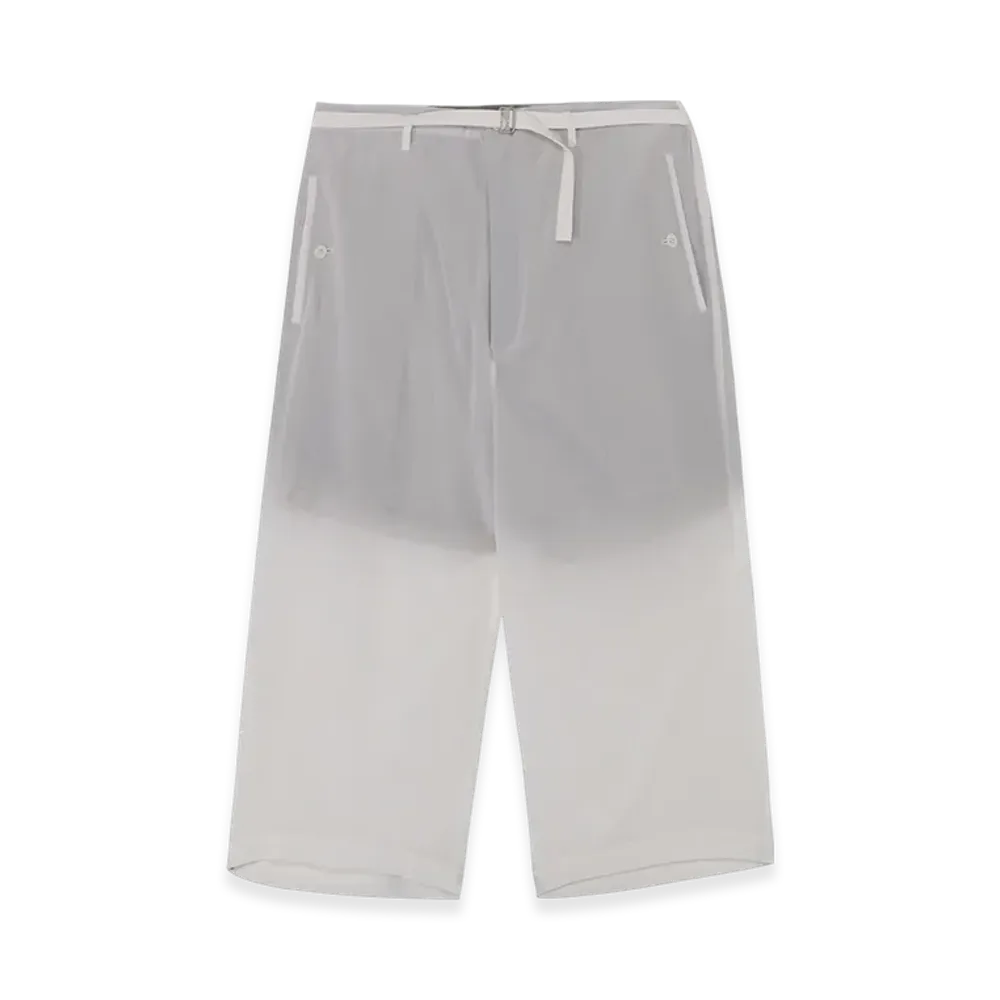 Yohji Yamamoto POUR HOMME 12M Silk Desin Belted Wide Pants "White"