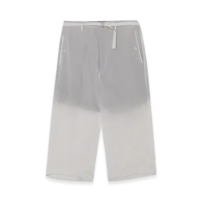 Yohji Yamamoto POUR HOMME 12M Silk Desin Belted Wide Pants "White"