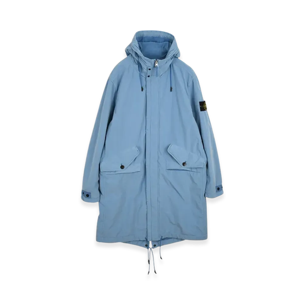 Stone Island 70231 David Light-TC Mircropile Fishtail Parka - 22FW "Powder Blue"