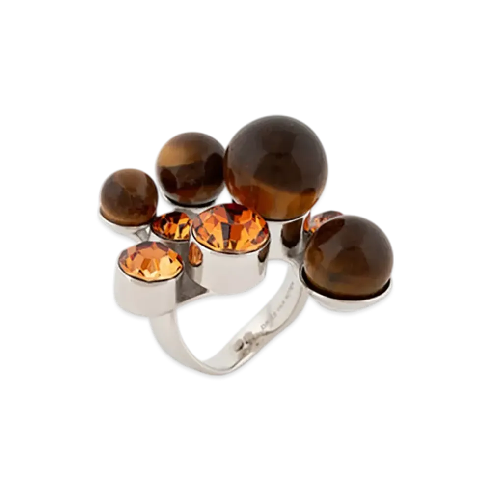 DRIES VAN NOTEN Women's Ornamented Ring "Tiger-eye"