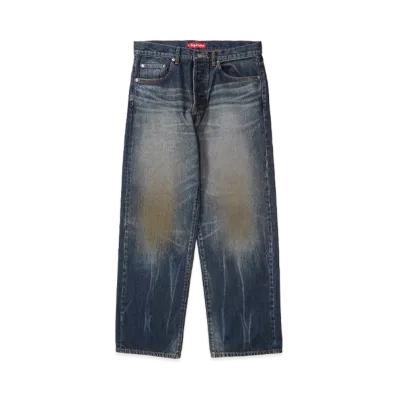 Supreme Distressed Loose Fit Selvedge Jean "Washed Indigo" (26FW)