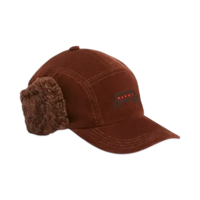 MARNI Corduroy Aviator Baseball Cap "Brown"