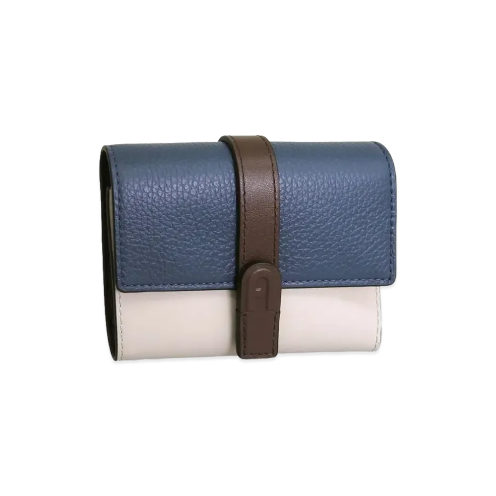 FURLA Grazia Compact Wallet Trifold "Blue"
