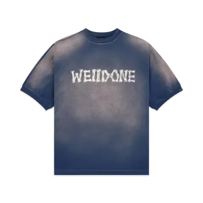 WE11DONE Bleached T-shirt "Navy"