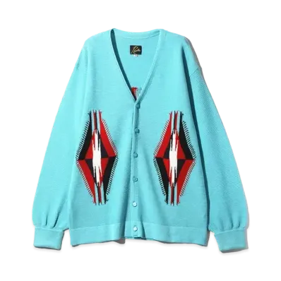Needles V Neck Cardigan - Chimayo "Sax Blue"