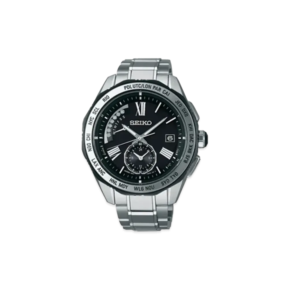 SEIKO Brights Solar Radio World Time Executive Line "Black" SAGA185