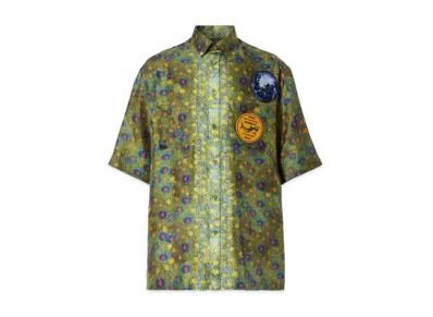 Burberry Mulberry Silk Fish Scale Shirt "Green"