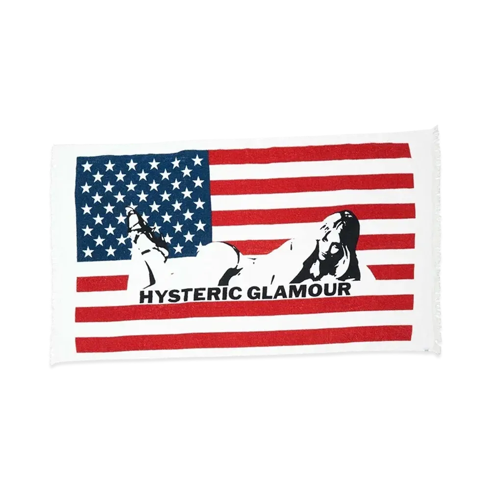 HYSTERIC GLAMOUR Flag Woman Beach Towel "Multi"