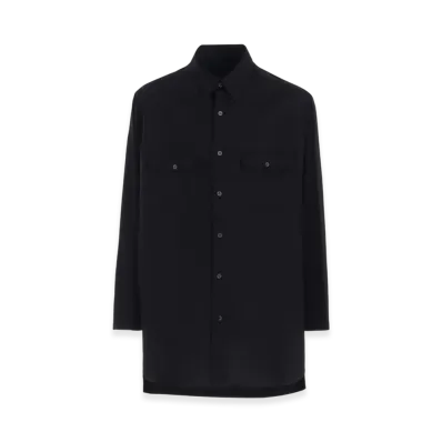 S'YTE Woven And Jersey Combination Regular Collar Shirt "Black"