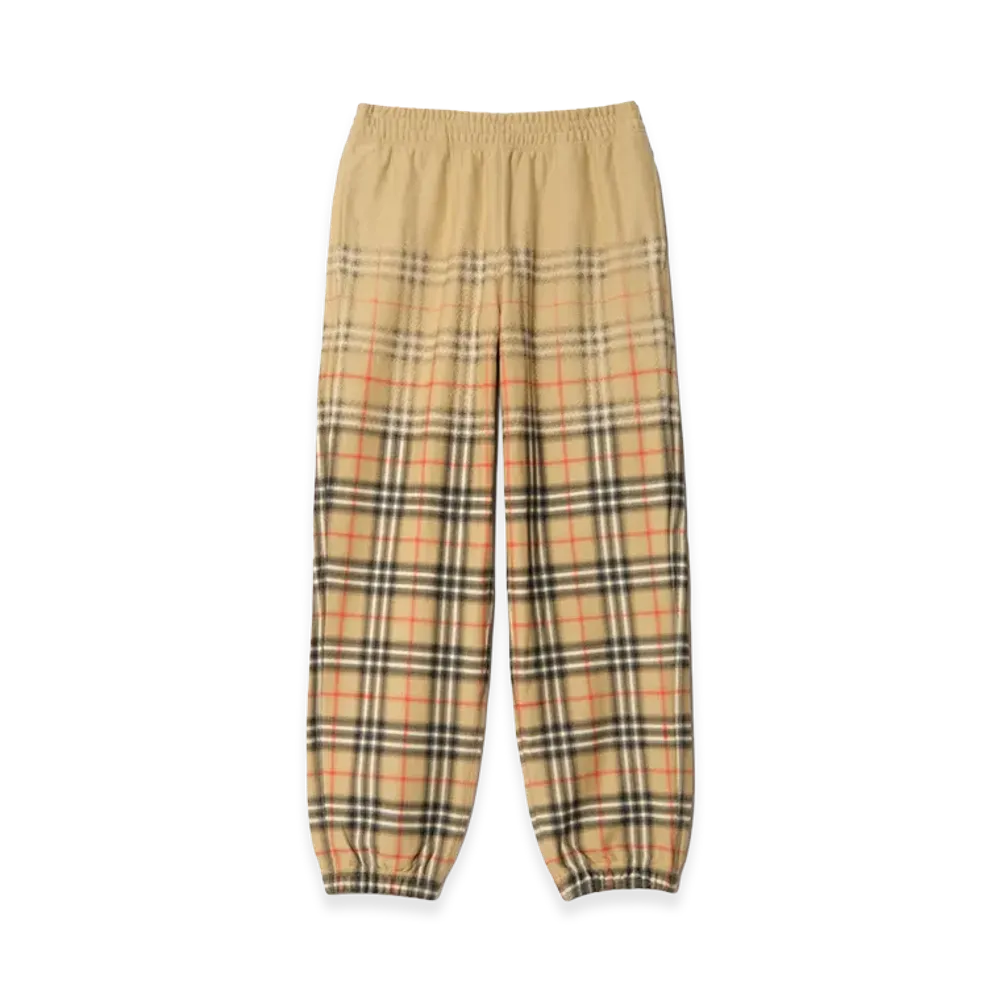 Burberry Gradient Check Cotton Jogging Pants "Sand Beige"