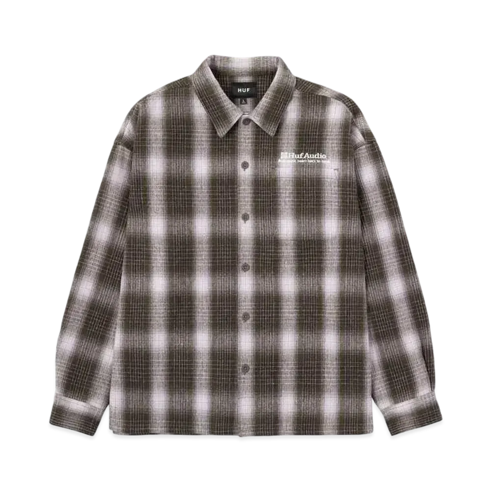 HUF Winter 24 Audio Check Shirt "Light Plum"