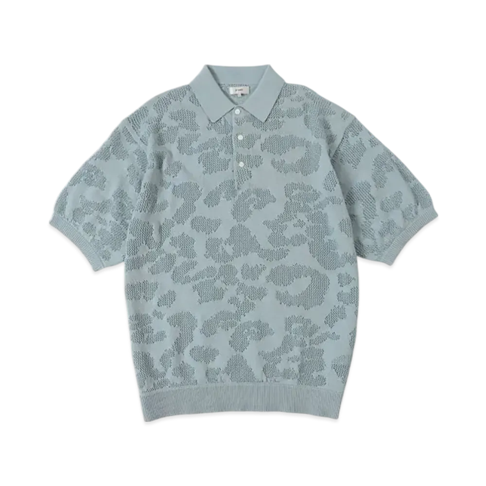 BEAMS 12 Gauge Mesh Polo Shirt "Sax"