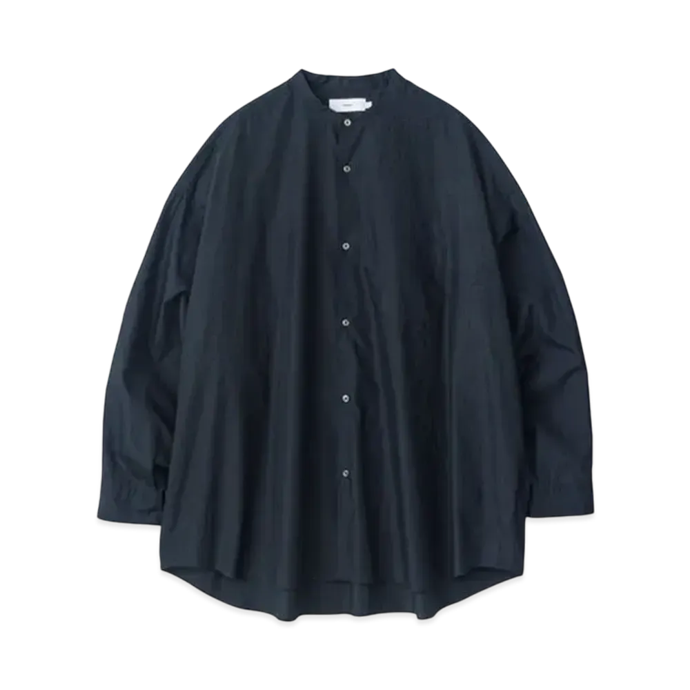 Graphpaper Broad L/S Oversized Band Collar Shirt "Navy"