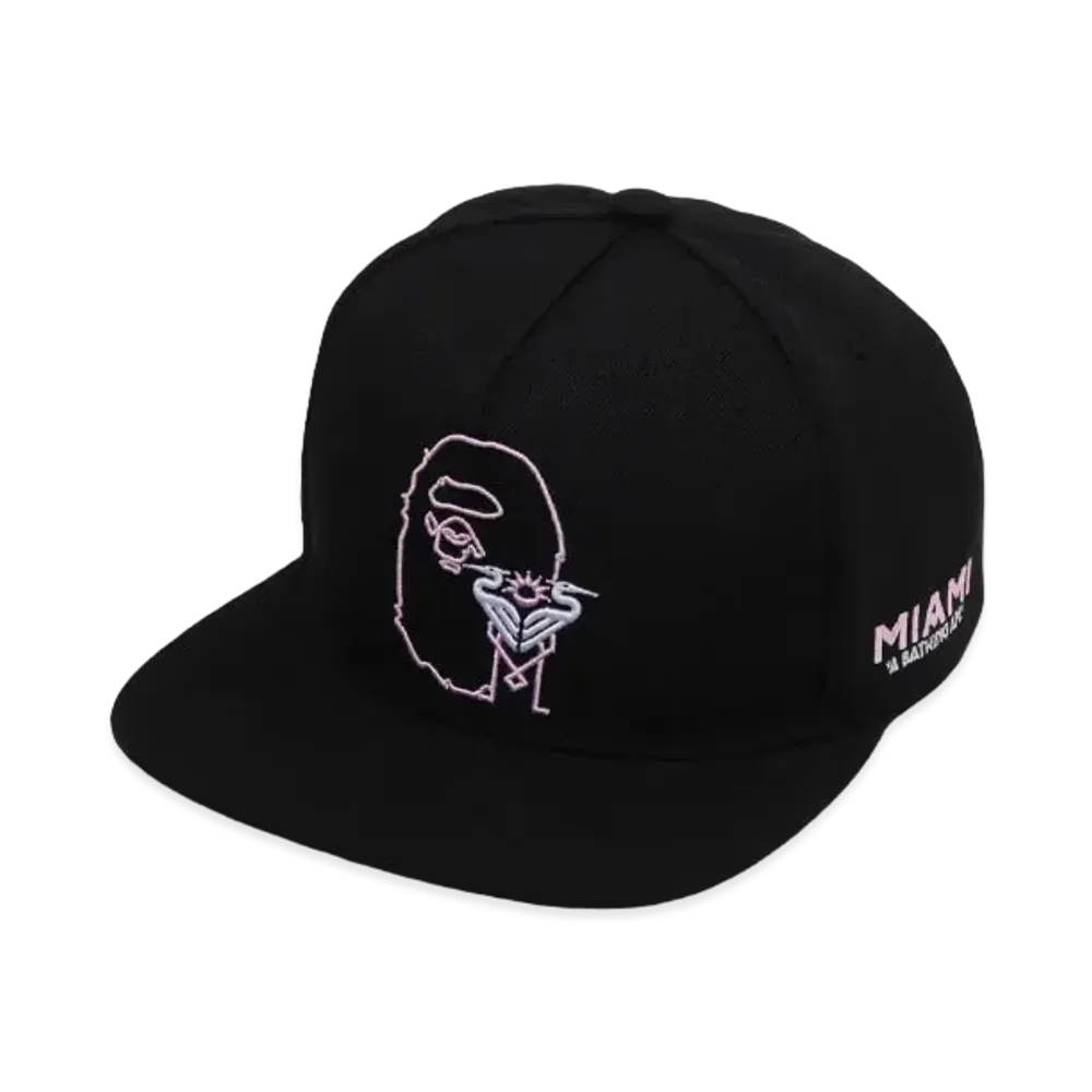 A BATHING APE x INTER MIAMI CF Snap Back Cap "Black"