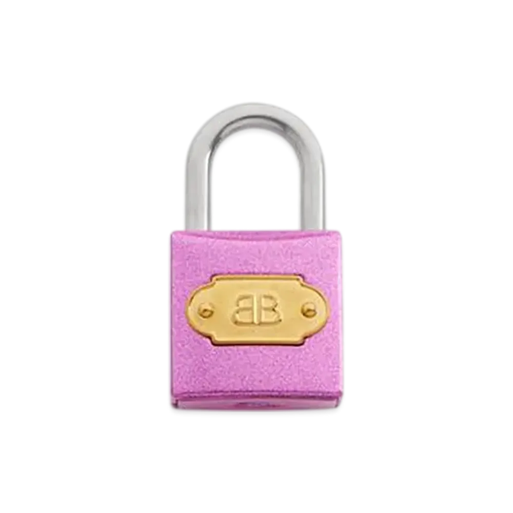 BALENCIAGA Charm/Keyring BB Padlock "Pink/Gold"