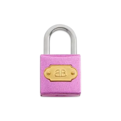 BALENCIAGA Charm/Keyring BB Padlock "Pink/Gold"