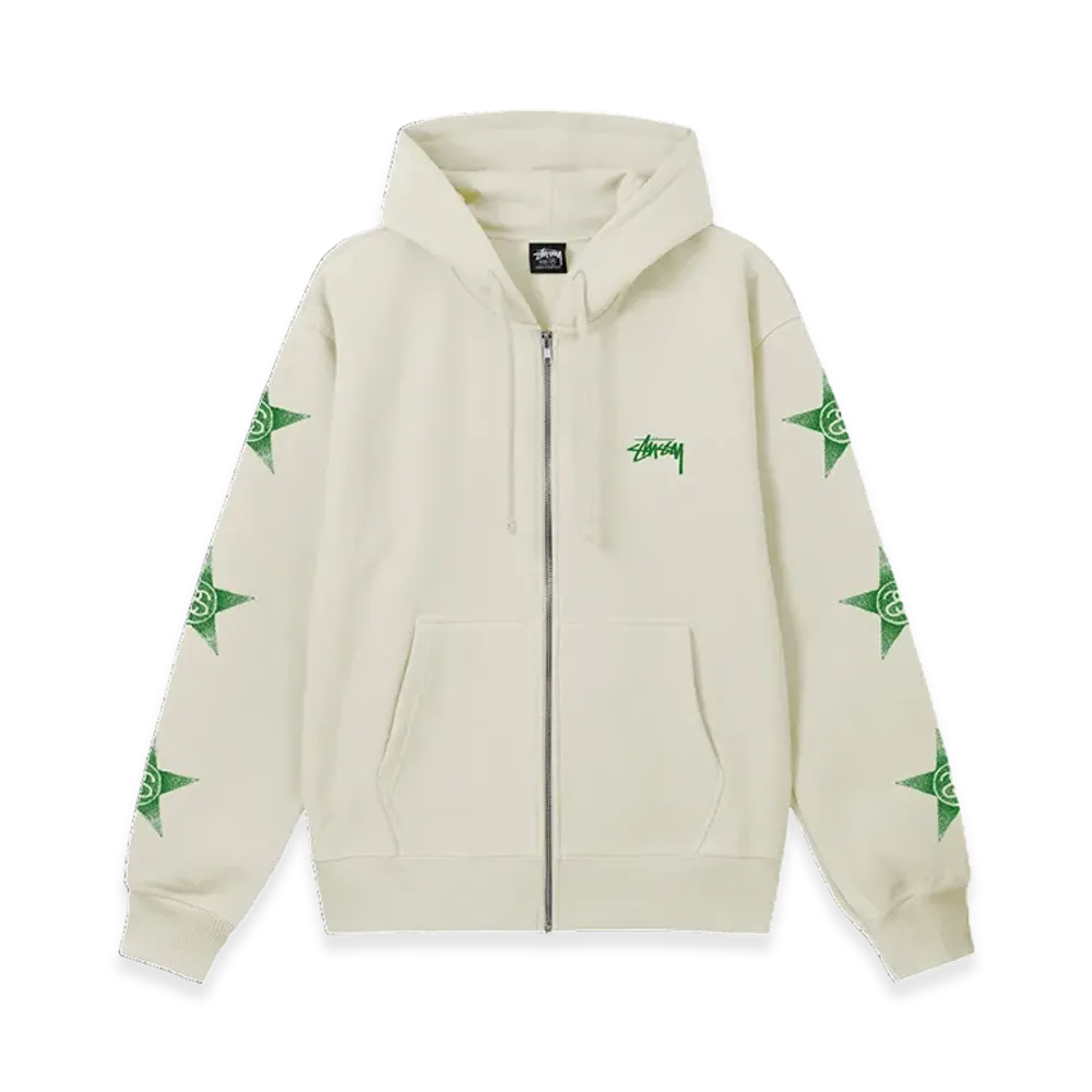 Stussy Stars Zip Hoodie "Stone"