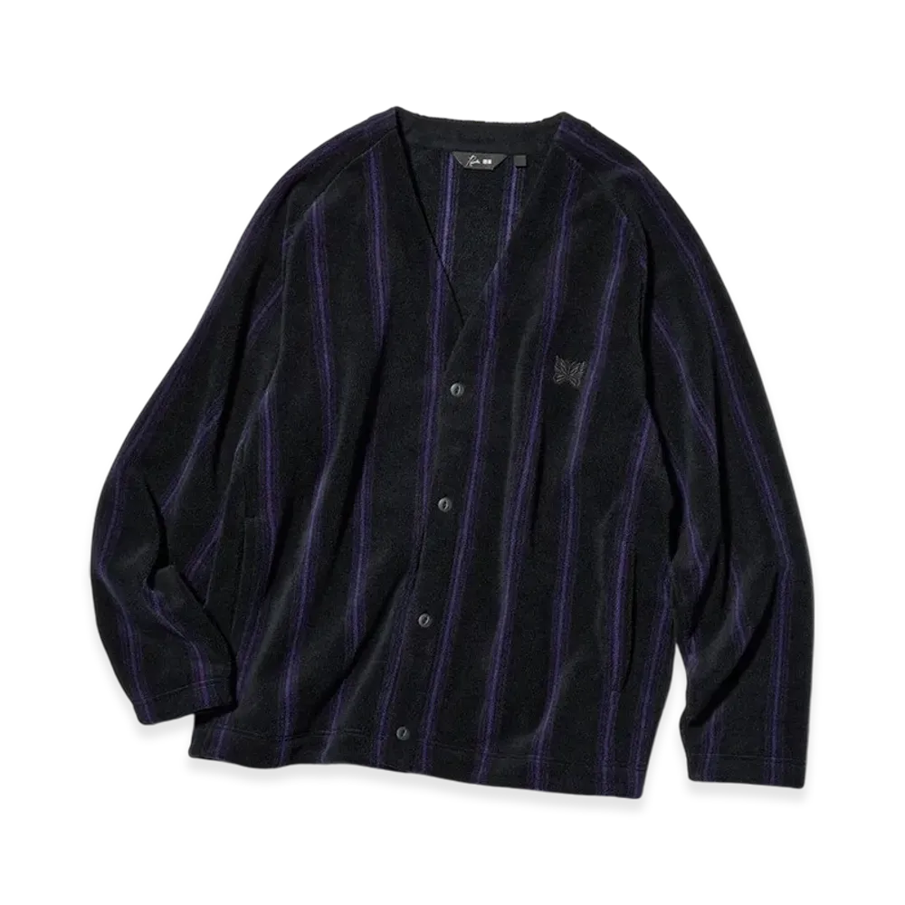 Uniqlo x NEEDLES Fleece Oversize Cardigan "Black/Purple"