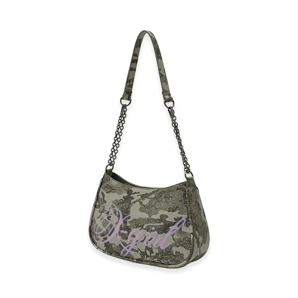 X-Girl Women's Spray Script Logo Shoulder Bag "Camo"
